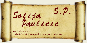 Sofija Pavličić vizit kartica
